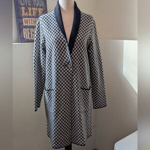 Lands' End Black and White Checkered Blazer